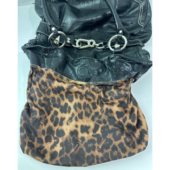 *Flawed* B Makowsky Leather Shoulder Bag Slouchy Hobo Satchel Belted Clip Purse - Picture 8 of 16